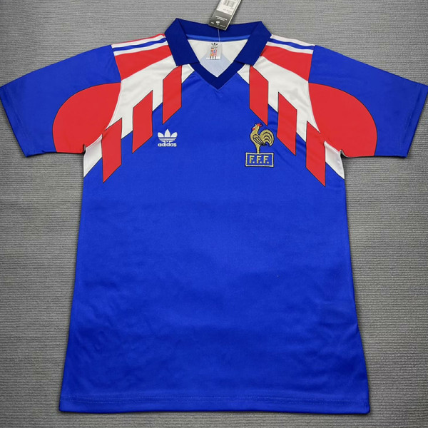 1990/1991 France Home Retro Soccer Jersey
