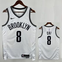 22/23 Nets CUI YONGXI #8 White Top Quality Hot Pressing NBA Jersey