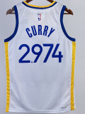 22/23 WARRIORS CURRY #2.974 White Top Quality Hot Pressing NBA Jersey (V领)