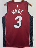 22/23 HEAT WADE #3 Red Top Quality Hot Pressing NBA Jersey (Trapeze Edition) 飞人版