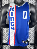 23/24 Kings MONK #0 Blue City Edition Top Quality Hot Pressing NBA Jersey