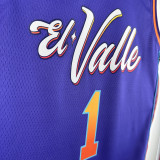 23/24 SUNS BOOKER #1 Purple City Edition Top Quality Hot Pressing NBA Jersey