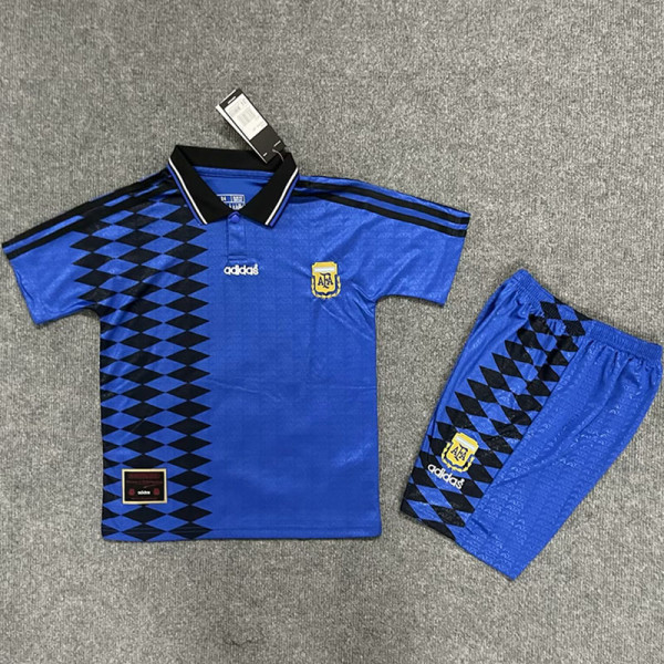 1994 Argentina Away Kids Retro Soccer Jersey