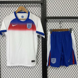 25/26 England Home Kids Soccer Jersey无星