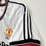 1983 Man Utd Away White Retro Soccer Jersey