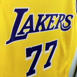 22/23 LAKERS DONCIC'#77 Yellow Top Quality Hot Pressing NBA Jersey