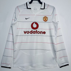 2003/2005 Man Utd Away Long Sleeve Retro Soccer Jersey
