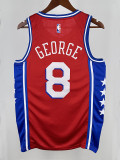 22/23 76ERS GEORGE  # 8 Red Flying Man Top Quality Hot Pressing NBA Jersey飞人版