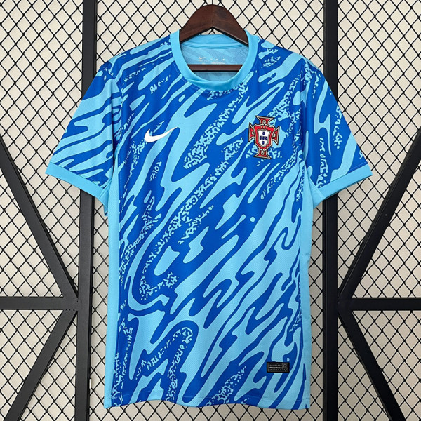 2024 Portugal Goalkeeper Blue  Fans Soccer Jersey