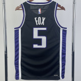 23/24 Kings FOX #5 Black Top Quality Hot Pressing NBA Jersey