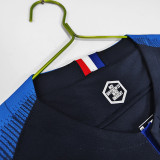 2018 France Home Long Sleeve Retro Soccer Jersey