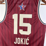 23/24 ALL-STAR JOKIC #15 Red Top Quality Hot Pressing NBA Jersey
