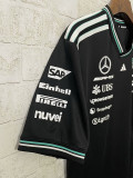 2025 F1 Mercedes Black V Neck Racing Suit(圆领)
