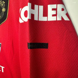 2019/2020 Man Utd Home  Long Sleeve  Retro Soccer Jersey(长袖）