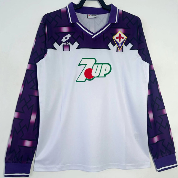 1992/1993 Fiorentina Away  Long Sleeve  Retro Soccer Jersey