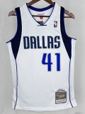 10/11 Dallas Mavericks Nowitzki  #41 White  Top Quality Hot Pressing Retro NBA Jersey