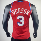 1996/97 76ERS IVERSON #3 Red Retro Top Quality Hot Pressing NBA Jersey