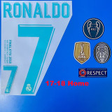 2017/2018 RMA Home Long Sleeve  Retro Player Version Soccer Jersey(球员)