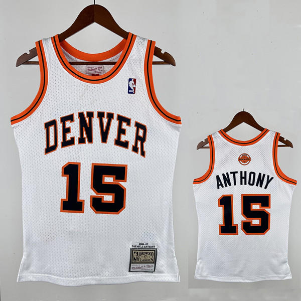 06/07 Nuggets Anthony #15White ABA Retro Night Top Quality Hot Pressing NBA Jersey