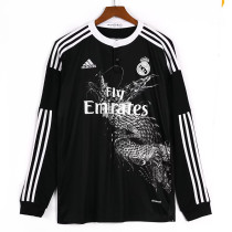 2014/2015 RMA Away Black Long Sleeve Retro Soccer Jersey (长袖)