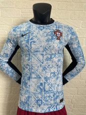 24-25 Portugal  Away  Long Sleeve  Player Version Soccer Jersey(长袖)