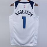 22/23 Timberwolves ANDERSON #1 White Top Quality Hot Pressing NBA Jersey