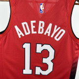 24/25 HEAT ADEBAYO # 13 Red Top Quality Hot Pressing Retro NBA Jersey