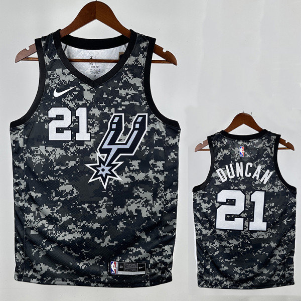 Sa Spurs DUNCAN # 21 Camouflage Top Quality Hot Pressing NBA Jersey