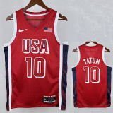 2024 Olympic Game USA TATUM # 10 Red Basketball Jersey