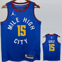 20/21 Nuggets JOKIC #15 Blue Top Quality Hot Pressing NBA Jersey (Trapeze Edition) 飞人版