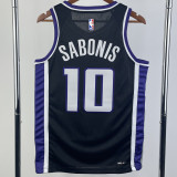 23/24 Kings SABONIS #10 Black Top Quality Hot Pressing NBA Jersey