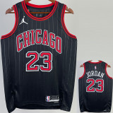 22/23 BULLS JORDAN #23 Black Top Quality Hot Pressing NBA Jersey (Trapeze Edition) 飞人版