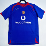 2005/2006 Man Utd Away Blue Retro Soccer Jersey 7 号