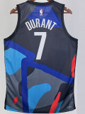 23/24 NETS DURANT #7 Blue Black City Edition Top Quality Hot Pressing NBA Jersey