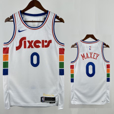 24/25 76ERS MAXEY  # 0 City Edition Top Quality Hot Pressing Retro NBA Jersey