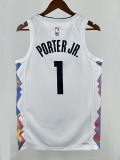 24/25 Nuggets PORTER JR. #1 White City Edition Top Quality Hot Pressing NBA Jersey