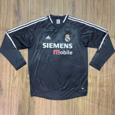 2004/2005 RMA Away Black Long Sleeve Retro Soccer Jersey (长袖)