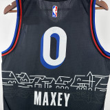 20/21  76ERS MAX # 0 Royal Blue (City Edition) Top Quality Hot Pressing NBA Jersey城市版