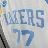 22/23 LAKERS DONCIC'#77 White Retro Top Quality Hot Pressing NBA Jersey