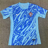 2024 Portugal Goalkeeper Blue  Fans Soccer Jersey