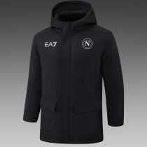 24/25  Napoli Black Hooded Cotton Coat