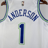 23/24 TIMBERWOLVES ANDERSON #1 White Top Quality Hot Pressing NBA Jersey (Retro Logo)