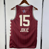 23/24 ALL-STAR JOKIC #15 Red Top Quality Hot Pressing NBA Jersey