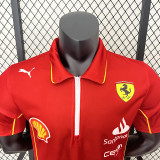 2024 F1 Formula One Ferrari Polo Red Racing Suit (有领、左肩带DX广告)