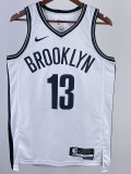 22/23 Nets HARDEN #13 White Top Quality Hot Pressing NBA Jersey