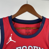 22/23 Pelicans McCOLLUM #3 Red Top Quality Hot Pressing NBA Jersey (Trapeze Edition) 飞人版
