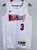 22/23 HEAT WADE #3 White City Edition Top Quality Hot Pressing NBA Jersey
