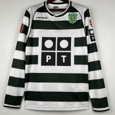 2001/2002 Sporting Lisbon Home Long Sleeve Retro Soccer Jersey (长袖)