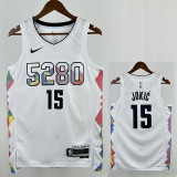 24/25 Nuggets JOKIC' #15 White City Edition Top Quality Hot Pressing NBA Jersey