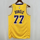 22/23 LAKERS DONCIC'#77 Yellow Top Quality Hot Pressing NBA Jersey